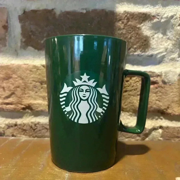 Starbucks Collection Green 15oz Ceramic Square Handle Mug - Picture 1 of 3
